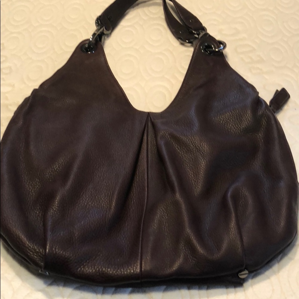 Kenneth Cole burgundy pebble leather hobo bag